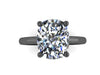 10x8mm Cushion Cut White Sapphire Engagement Ring 14K Rose, White, Black, Yellow Gold Wedding Ring Marriage Bridal Fine Jewelry Elegant Gemstone Unique Ring-V1131