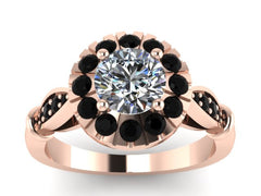 Black Diamond Engagement Ring Forever Brilliant Moissanite Bridal Ring 14k Gold Jewelry Victorian Engagement Ring - V1140