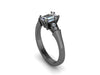 Charles & Colvard Forever Brilliant Moissanite Diamond Engagement Ring 14k Black Gold Wedding Ring Sparkly Engagement Ring Unique -V1147