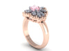 Morganite Engagement Ring Diamond Wedding Ring 14k Rose Gold White Gold Bridal Ring Flower Two Tone Engagement Ring Unique Morganite -V1141