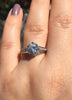 Edwardian Engagement Ring Platinum Ring White Sapphire Engagement Ring Genuine Diamond Ring Vintage Rings Vintage Fine Jewelry Gifts - V1057