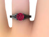 Ruby Engagement Ring Wedding Ring 14K Black Gold Unique Bridal Ring Filigree Design Fine Jewelry Chrsitmas Gift Edwardian Holiday Gift-V1155