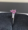 Heart Pink Sapphire Engagement Ring Diamond Engagement Ring 14k White Gold Wedding Ring Sparkly Engagement Ring Unique Bridal Vintage -V1148