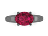 Oval Ruby Engagement Ring 14k Black Gold Diamond Ring Proposal Fine Jewelry Filigree Engagement Ring Marriage Bridal Genuine Gems - V1160