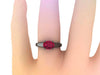 Oval Ruby Engagement Ring 14k Black Gold Diamond Ring Proposal Fine Jewelry Filigree Engagement Ring Marriage Bridal Genuine Gems - V1160