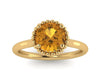 Citrine Engagement Ring 14k Yellow Gold Wedding Ring Round Unique Engagement Jewelry Classic Engagement Ring For Women Round Gemstone -V1161