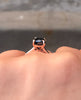 10x8mm Cushion Cut Natural Black Diamond Engagement Ring 14K Rose Gold Wedding Ring Marraige Gemstone Diamond Bridal Ring Solitaire -V1131