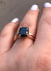 10x8mm Cushion Cut Natural Black Diamond Bridal Set 14K Rose Gold Wedding Ring Marraige Bridal Fine Jewelry Elegant Gemstone Unique -V1132