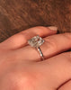 10x8mm Cushion Cut White Sapphire Engagement Ring 14K White Gold Wedding Ring Marraige Bridal Fine Jewelry Elegant Gemstone Uniuqe -V1131