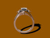 Sapphire Engagement Ring 14K White Gold Diamond Wedding Ring with 1.20ct Round White Sapphire Center Bridal Proposal Ring Statement - V1000
