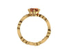 Flower Diamond Engagement Ring Spessartite Engagement Ring 14K Yellow Gold Engagement Ring With Orange Garnet Spessartite Center - V1053