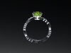 Peridot Engagement Ring  14K White Gold Ring Color Stone Ring Gold Engagement With Green Peridot Center Unique August Bithstone Ring - V1053