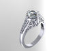 Edwardian Engagement Ring Platinum Ring White Sapphire Engagement Ring Genuine Diamond Ring Vintage Rings Vintage Fine Jewelry Gifts - V1057