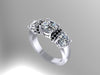 Forever One Moissanite Engagement Ring Natural Black Diamonds 14K White Gold Wedding Ring Statement Ring Marriage Proposal Bridal - V1069
