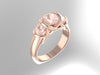 Morganite Engagement Ring 14K Rose Gold Engagement Ring Mother's Day Gift Etsy Gif Ideas Unique Engagement Ring Statement Ring Gems - V1070
