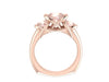Morganite Engagement Ring 14K Rose Gold Engagement Ring Mother's Day Gift Etsy Gif Ideas Unique Engagement Ring Statement Ring Gems - V1070