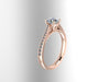 Diamond Engagement Ring Moissanite Engagement 14K Rose Gold Engagement Ring with 5.5mm Forever One Round Moissanite Center - V1073