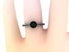 Black Diamond Engagement Ring 14K White Gold Engagement Ring with 5.5mm Round Natural Black Diamond Center Fine Jewelry Statement- V1073