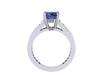 Blue Sapphire Engagement Ring 14K White Gold Wedding Ring Natural White Diamonds Unique Engagement Ring Etsy Fine Jewelry Mother's  - V1081
