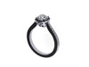 Diamond Halo Engagement Ring Charles & Colvard Forever One Moissanite Wedding Ring 14K White Gold Valentine's Gift Fine Jewelry- V1082