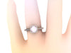 Diamond Halo Engagement Ring Morganite Engagement Ring 14K Rose Gold Engagement Ring with 6mm Round Morganite Center Gemstone Rings- V1082