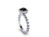 Engagement Ring Black Diamond Engagement Ring 14K White Gold Ring with 6.5mm Round Natural Black Diamond Center Valentien's Gift Etsy- V1085