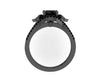 Statement Rings Genuine Black Diamond Engagement Ring Fine Jewelry Holiday Gifts For Her 14K Black Gold  Bridal Jewelry Natural Gems - V1000
