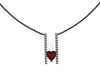 Heart Shape Diamond Necklace Red Ruby Pendant 14K Black Gold Necklace with 6x6mm Heart Red Ruby Center Unique Fine Jewelry Gemstones - V1094