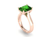 Classic Solitaire Engagement Ring 14K Rose Gold with 9x7mm Green Emerald Center Valentine's Present Fine Jewelry Gemstones Unique Ring-V1100