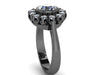 Moissanite Ring Victorian Engagement Ring Diamond Vintage Engagement 14K Black Gold Wedding Ring Round Forever One Moissanite - V1105