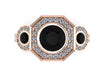 Statement Rings Art Deco Natural Black Diamond Engagement Ring Vintage Three Stone Ring Custom Made Engagement Ring Fine Jewelry - V1111