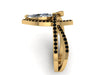 Moissanite Yellow Gold Ring Original Engagement Ring Modern Bridal Ring 14K Yellow Gold Ring Fine Jewelry Black Diamond Engagement - V1115