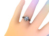 Moissanite Engagement Ring Genuine Black Diamond Split Shank 14K Rose Gold Classic Engagement Ring Forever One Moissanite Center - V1117