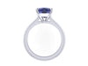 10x8mm Cushion Cut Blue Sapphire Solitaire Engagement Ring 14K White Gold Wedding Ring Marraige Bridal Fine Jewelry Elegant Gemstone -V1131