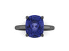 10x8mm Cushion Cut Blue Sapphire Solitaire Engagement Ring 14K Black Gold Wedding Ring Marraige Bridal Fine Jewelry Elegant Gemstone -V1131