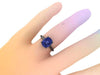 10x8mm Cushion Cut Blue Sapphire Solitaire Engagement Ring 14K Black Gold Wedding Ring Marraige Bridal Fine Jewelry Elegant Gemstone -V1131
