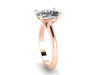 10x8mm Cushion Cut White Sapphire Engagement Ring 14K Rose Gold Wedding Ring Marraige Bridal Fine Jewelry Elegant Gemstone Unique Ring-V1131