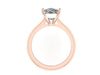 10x8mm Cushion Cut White Sapphire Engagement Ring 14K Rose Gold Wedding Ring Marraige Bridal Fine Jewelry Elegant Gemstone Unique Ring-V1131
