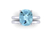 10x8mm Cushion Cut Aquamarine Bridal Set 14K White Gold Engagement RIng With Matching Band Fine Jewelry Elegant Gemstone Bridal Gifts -V1132