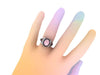 White Gold Engagement Ring Unique Wedding Ring Heart Ring Genuine Black Diamond Valentine's Gift Items Morganite Engagement Ring Gem - V1137