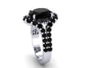 White Gold Black Diamond Engagement Ring Oval Natural Diamond Ring Custom Fine Jewelry Gifts For Her Celebrity Engagement Ring Gems - V1146