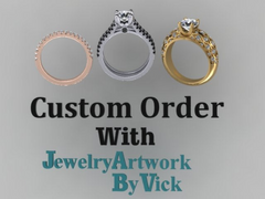 RESERVED for Nikki - Custom Made Cocktail Ring Set in Black Rhodiumed Silver