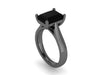 Solitaire Black Diamond Engagement Ring 14K Black Gold Engagement Ring Emerald Diamond Fine Jewelry Gift Custom Made Rings Jewels-V1100