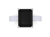 Solitaire Black Diamond Engagement Ring 14K White Gold Engagement Ring Emerald Diamond Fine Jewelry Gift Custom Made Rings-V1100