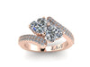 Unique Engagement Ring Diamond Wedding Ring 14K White/Black/Rose/Yellow Gold Ring with Heart Shape Forever Brilliant Moissanite Center Valentine's Gift- V1101