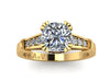 Diamond Engagement Ring Cushion Cut Charles & Colvard Forever Brilliant Moissanite Engagement Ring Statement Ring Fine Jewelry   - V1103