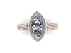 Marquise Engagement Ring Diamond Vintage Wedding Ring Fine Jewelry Holiday Gift Halo Diamond Engagement 14k White/Black/Rose/Yellow Gold - V1109