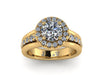 Diamond Halo Engagement Ring Moissanite Wedding Classic Engagement 14K Rose/Yellow/Black/White Gold Ring With 6.5mm Forever Brilliant Moissanite Center-V1110