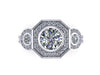 Art Deco Diamond Moissanite Engagement Ring Wedding Three Stone Ring 14K Black/White/Rose/Yellow Gold Ring With 6mm Forever Brilliant Moissanite Center-V1111
