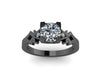 Unique Vintage Engagement Ring Charles & Colvard Forever Brilliant Moissanite 14K White Gold Diamond Wedding Ring Estate Fine Jewelry -V1135